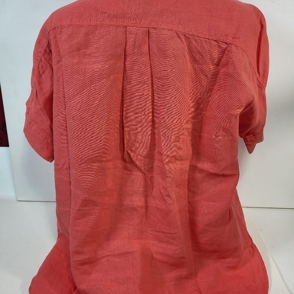 J Crew Red Button Up Blouse - Picture 3 of 6